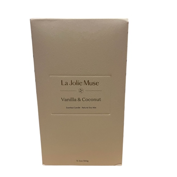 La Jolie Muse Coconut & Vanilla Candle | Luxury Soy Wax Blend | Creamy Scent - Picture 1 of 2